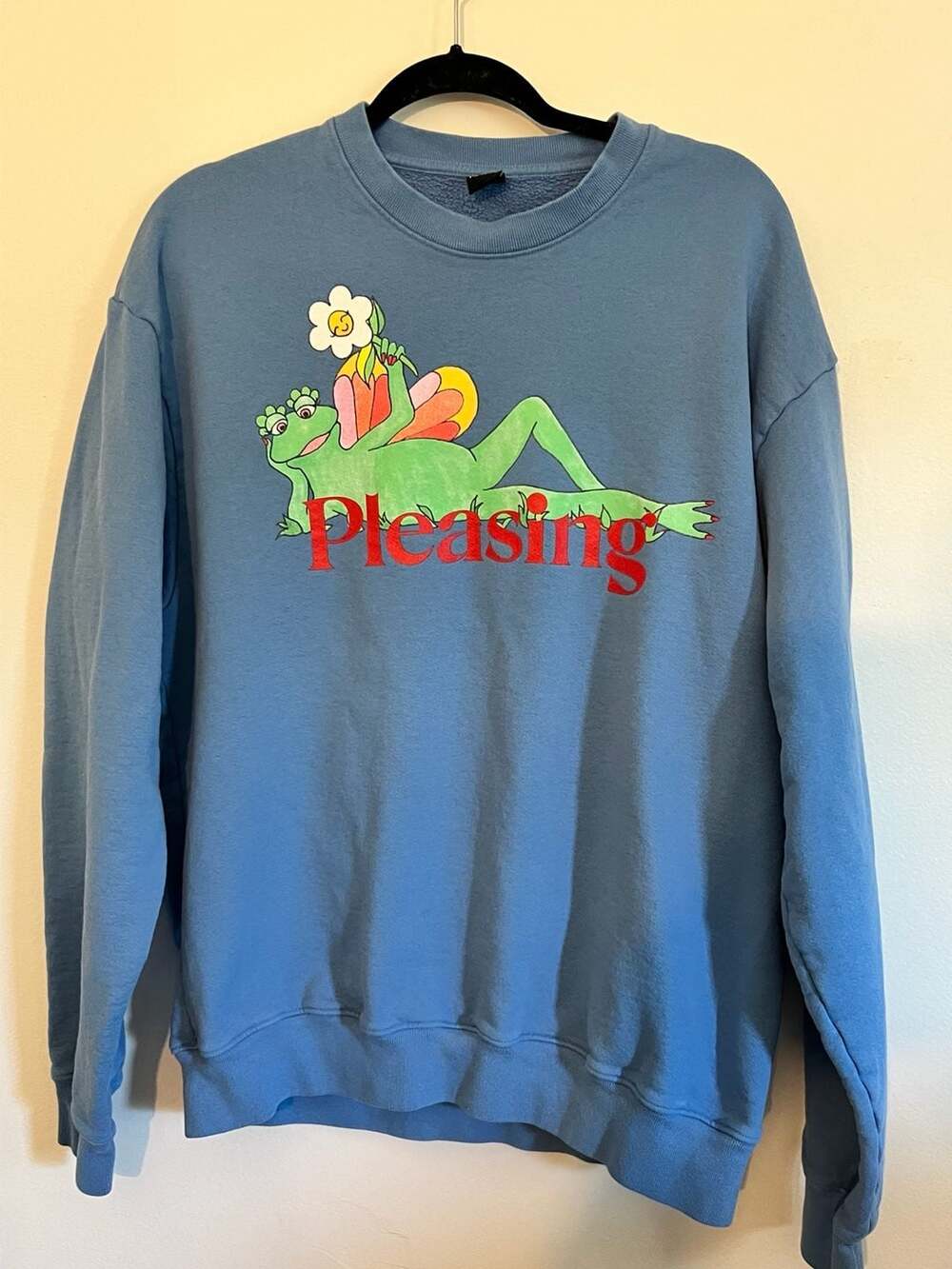 Pleasing Harry Styles Blue Frog Graphic Crewneck Sweatshirt